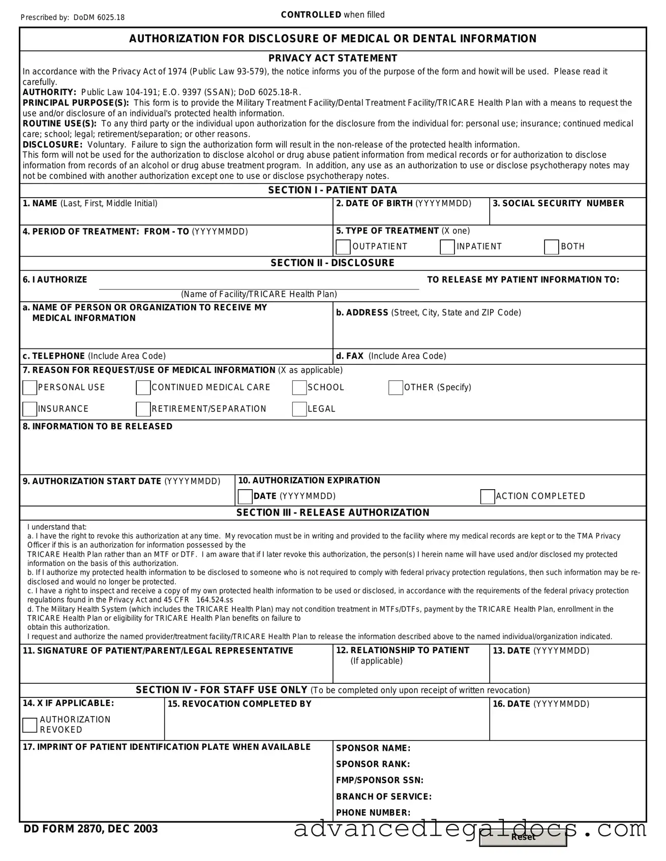 Fill Out Your DD 2870 Form