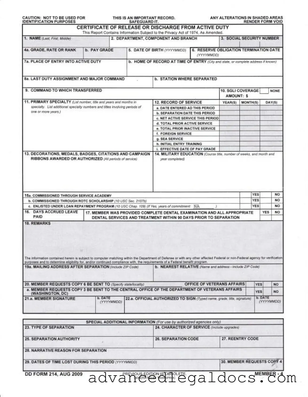 Fill Out Your Dd 214 Form