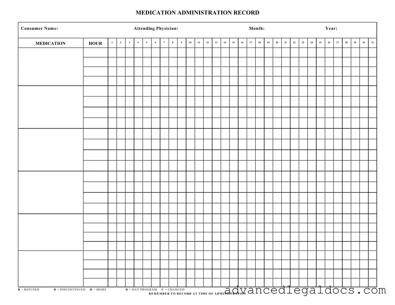 Fill Out Your Medication Administration Record Sheet Form