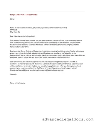 Fill Out Your Emotional Support Animal Letter Form