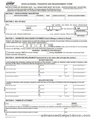 Fill Out Your California Fotm Reg 262 Form