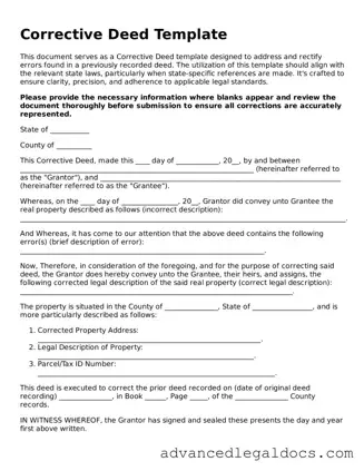 Blank Corrective Deed Template