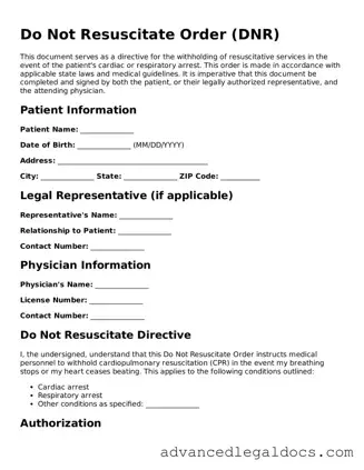 Blank Do Not Resuscitate Order Template