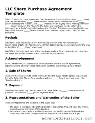 Blank LLC Share Purchase Agreement Template