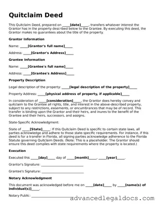 Blank Quitclaim Deed Template