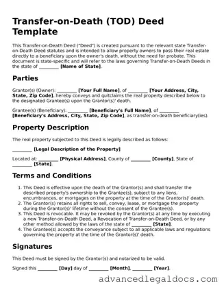 Blank Transfer-on-Death Deed Template