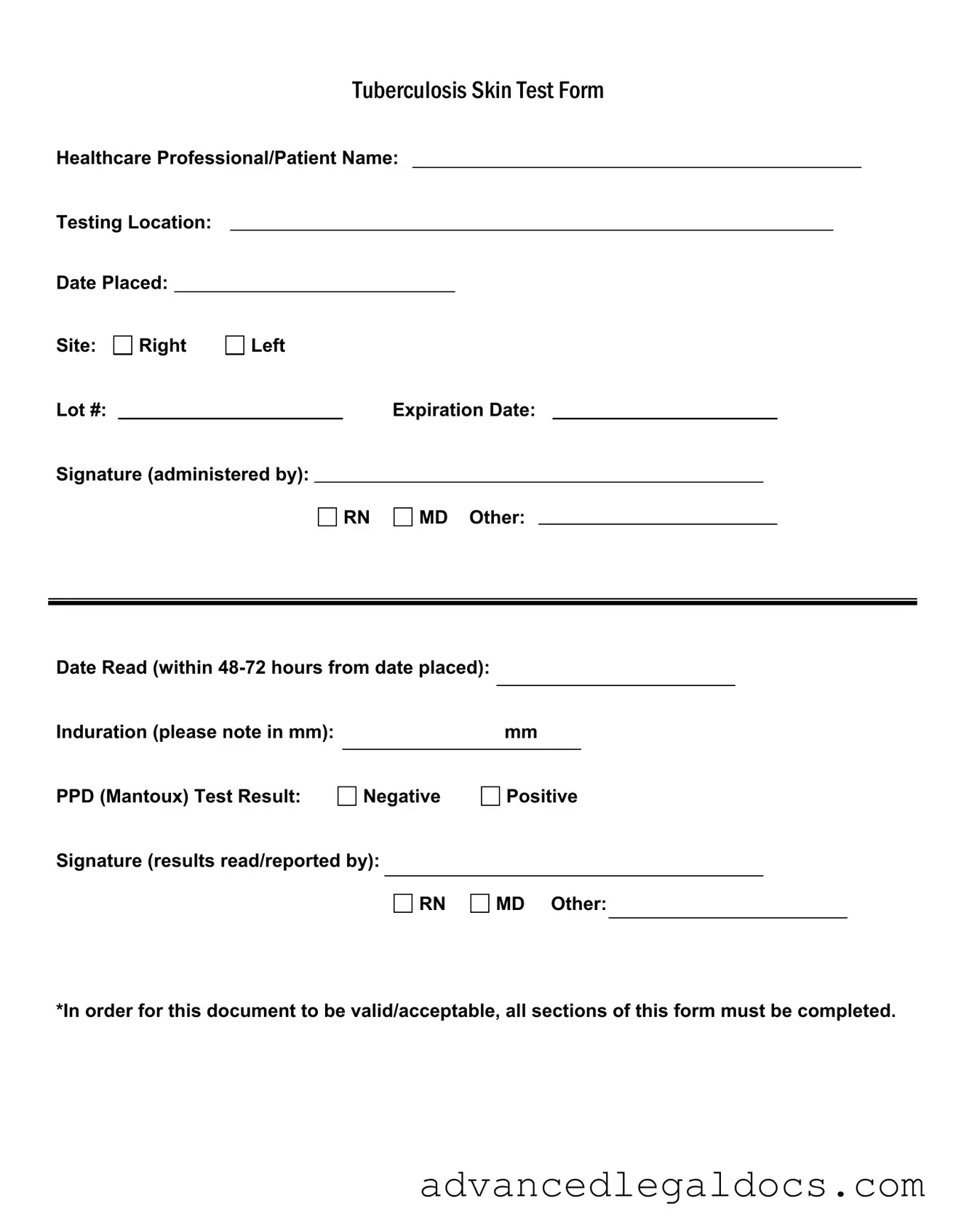 Fill Out Your Tb Test Form
