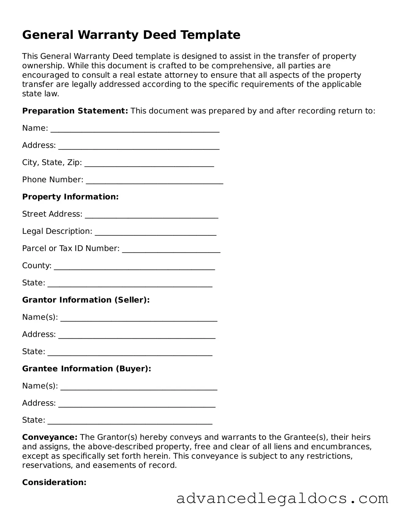 Blank Deed Template